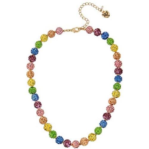 Betsey Johnson Stone Fireball Collar Necklace, Rainbow