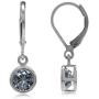 Silvershake Bezel Set 6MM Gemstone White Gold Plated 925 Sterling Silver Leverback Dangle Earrings Jewelry for Teens or Women