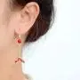Red Carp Earrings for Women, Asymmetric Fishtail Red Ball Drop Dangle Earrings, Chinese Retro Earrings Hypoallergenic, Prom Koi Earrings Gifts for Girls