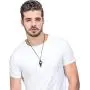 Jstyle Stainless Steel Necklace for Men Necklace Chain Spear Wolf Teeth Pendant Adjustable Chains 2 Set