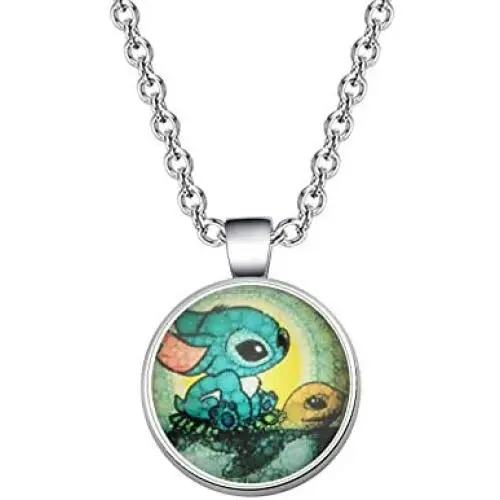 SEIRAA Lilo Stitch Necklace Stitch and Turtle Necklace Jewelry Ohana Jewelry Gift for Family SEIRAA Lilo Stitch Necklace Stitch and Turtle Necklace Jewelry Ohana Jewelry Gift for Family