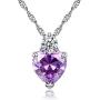 Hithop Premium Quality Womes Elegant Necklace Earrings Lady Jewellery Crystal Pendant for Girls Decoration Purple