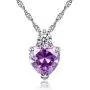 Hithop Premium Quality Womes Elegant Necklace Earrings Lady Jewellery Crystal Pendant for Girls Decoration Purple