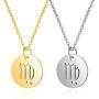 Osemind Zodiac Necklace, Silver 18K Gold Horoscope Necklace Astrology Constellation Necklace for Women Girls Zodiac Jewelry Gifts 2Pcs