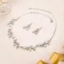 EVER FAITH Austrian Crystal White Simulated Pearl Bridal Floral Leaf Vine Jewelry Set Clear EVER FAITH Austrian Crystal White Simulated Pearl Bridal Floral Leaf Vine Jewelry Set Clear