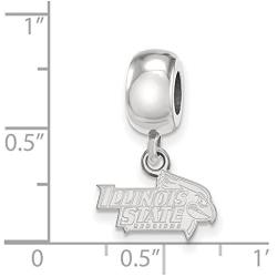 Solid 925 Sterling Silver Logo Art Illinois State University Dangle Charm Bead Charm Very Small Pendant