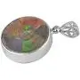 Starborn Ammolite and Sterling Silver Round Pendant with Filigree Bail