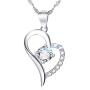YFN Sterling Silver Infinity Love Heart Necklace Platinum Plated Round CZ Womans Jewelry 18'' Valentine Gifts for Her Girlfriends