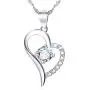 YFN Sterling Silver Infinity Love Heart Necklace Platinum Plated Round CZ Womans Jewelry 18'' Valentine Gifts for Her Girlfriends
