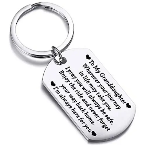 FUSTMW to My Grandson Granddaughter Gift Keychain Pendant from Grandpa/Grandma Grandchild Jewelry Birthday Graduation Gift FUSTMW to My Grandson Granddaughter Gift Keychain Pendant from Grandpa/Grandma Grandchild Jewelry Birthday Graduation Gift