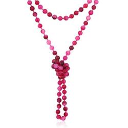 RIAH FASHION Bead Strand Versatile 60'' Long Wrap Necklace - Handmade Knotted Multi Layer Sparkly Crystal, Semi Precious Natural Stone, Lava, Glass Faux Pearl