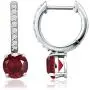 CRYSTAL ICE Sterling Silver Birthstone Drop Dangle Hoop Earrings, Colored Swarovski Crystal CRYSTAL ICE Sterling Silver Birthstone Drop Dangle Hoop Earrings, Colored Swarovski Crystal