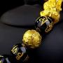 CARSHIER 8PCS Feng Shui Good Luck Bracelets for Men Women Obsidian Bead Chinese Dragon Lucky Charm Bracelet Pixiu Pi Yao Attract Wealth Money Feng Shui Jewelry Adjustable Elastic