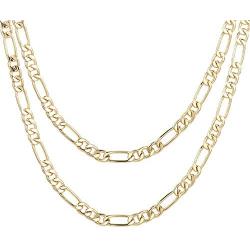 JAYUMO 14k Gold Plated Figaro Chain Necklace for Women, 3mm Figaro Link Choker Necklace for Women Girls Jewelry Gift, 16 Inch/18 Inch Length