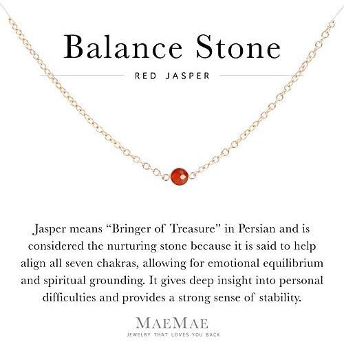 MaeMae Healing Stone Handmade Dainty Necklace | 4mm Genuine Stone