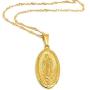 18K Gold Plated Guadalupe Medal Necklace''18 Inches'' Length Virgin Mary Jewelry