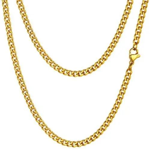 PROSTEEL 3mm-12mm Stainless Steel Cuban Chain for Men, Bracelet:7.5''/8.26'', Necklace: 14''-30'', Black/18K Gold Plated, Come Gift Box PROSTEEL 3mm-12mm Stainless Steel Cuban Chain for Men, Bracelet:7.5''/8.26'', Necklace: 14''-30'', Black/18K Gold Plated, Come Gift Box