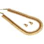 SANARA Indian Traditional Wedding Ethnic Golden Lakshmi Temple Red Green Stone Necklace Earring Set Women South Indian Jewelry