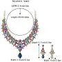 BriLove Womens Wedding Bridal Cluster Leaf Teardrop Statement Necklace Dangle Earrings Set BriLove Womens Wedding Bridal Cluster Leaf Teardrop Statement Necklace Dangle Earrings Set