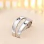 Beydodo 925 Sterling Silver Rings Engagement Couple Rings Sun and Moon 2In1 I Love You Rings Adjustable Custom