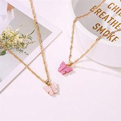 Floveal Butterfly Necklaces and Earrings Set for Women Gold Plated Dainty butterfly Choker Necklace, Butterfly Layered Chain Necklace, Jewelry for Women and Girls