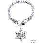 Jewish 12 Tribes of Israel Star of David Charm Alloy Wheat Chain Hebrew Bracelet Gift Women Men Jewelry