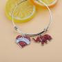 SEIRAA Delta Sigma Theta Sorority Jewelry DST Expandable Charm Bracelet with Rhinestone Red Elephant Finer 1913 Delta Gift