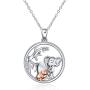 Turtle Deer Necklaces 925 Sterling Silver Elephant/Deer/Turtle/Fox/Hedgehog Mother Gifts for Women