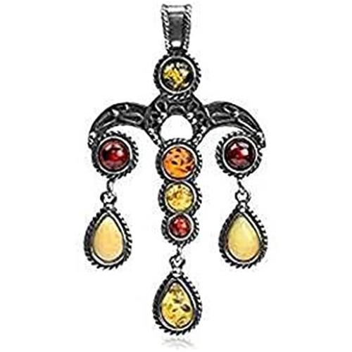Ian and Valeri Co. Multicolor Amber Sterling Silver Large Pendant