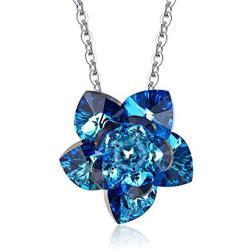 COLE.LOVE Lotus Flower Heart Pendant Necklace Handmade Flower Jewelry for Mothers Day Necklace Gift for Women,Mom,Girls, Wife
