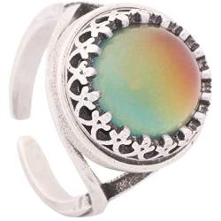 Adjustable Mood Ring Antique Sterling Silver Finish Fine Handmade Mood Stone Free Gift MOJO