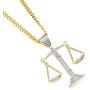charlinliol Scales of Justice Necklace Balance Libra Pendant Gold Plated Copper Necklace Zircon Iced Out Jewery for Men and Women Chain 24 inches