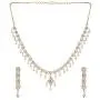 Efulgenz Bridal Crystal Cubic Zirconia Pearl Collar Necklace Earrings Jewelry Set for Women Girls Bride Bridesmaids