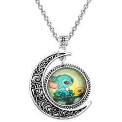 SEIRAA Lilo Stitch Necklace Stitch and Turtle Necklace Jewelry Ohana Jewelry Gift for Family