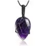 Top Plaza Natural Healing Crystals Teardrop Gemstone Necklace Adjustable Wrapped Stone Pendant Necklaces Reiki Quartz Jewelry for Mens Womens Top Plaza Natural Healing Crystals Teardrop Gemstone Necklace Adjustable Wrapped Stone Pendant Necklaces Reiki Quartz Jewelry for Mens Womens