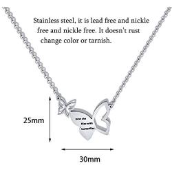 Now She Flies with Butterflies Necklace Rememberance Necklace