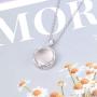 925 Sterling Silver Cremation Necklace for Ashes - Transparent Crystal Circle Urn Pendent Necklace Memorial Jewelry for Women