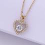 AOOVOO Necklaces for Women, Rose Gold Plated Brass Love Heart Cubic Zirconia Pendant Necklaces Jewelry Gift for Her