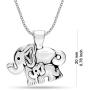 LeCalla Sterling Silver Jewelry Elephant Charm Pendant with Chain for Women