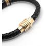 Stainless Steel Sracelet Mens Bracelet Leather with Golden Magnetic Clasp