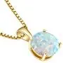 14 Karat Yellow Gold Created Opal Solitaire Pendant 14 Karat Yellow Gold Created Opal Solitaire Pendant