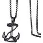 MOO&LEE Mens Stainless Steel Nautical Anchor Necklace Vintage Navy Mooring Rope Anchor Pendant with 24 Inches Link Chain MOO&LEE Mens Stainless Steel Nautical Anchor Necklace Vintage Navy Mooring Rope Anchor Pendant with 24 Inches Link Chain