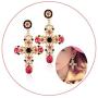 Big Cross Earrings,Color Crystal Baroque Drop Dangle Earrings for Women Teens Girls Bar Party Gifts