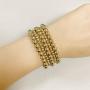 5 Pcs Beaded Stackable Bracelets Set Brass Bead Ball Chain Elastic Bracelets Gold/Silver Stretch Bracelets Stretchable Bangles Friendship Couple Simple Delecate Jewelry for Women Men