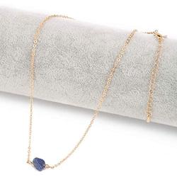 ULANI JOY Natural Lapis Crystal Necklace for Women and Girls