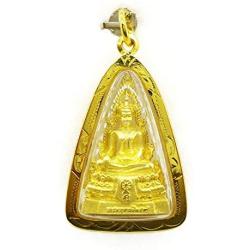 Phra Phuttha Chinnarat Gold Pendant Charm Thai Buddha Amulet 22k Thai Baht Yellow Gold Plated Jewelry