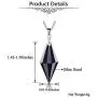 JOVIVI Healing Crystal Necklace Natural Semi-Precious Gemstone 12 Facted Reiki Pointed Healing Stone Chakra Pendant Necklace Pendulum Quartz Jewelry