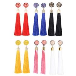 Charm Girls Long Tassel Drop Earrings Handmade Bohemia Tassel Earrings for Women