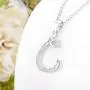 EVER FAITH 925 Sterling Silver CZ Cursive Initial 26 Letters Alphabet Adjustable Pendant Necklace Clear EVER FAITH 925 Sterling Silver CZ Cursive Initial 26 Letters Alphabet Adjustable Pendant Necklace Clear