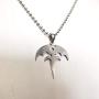 U/K GNAYY46 Gift for Women Men Boys ICP Jewelry Queensryche Tri-Ryche Logo Heavy Metal Band Stainless Steel Pendant Necklace Ball Chain 30''